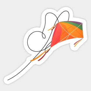 Colorful Kite Soaring into the Sky Gift Evergreen Sticker